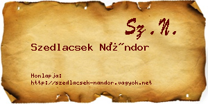 Szedlacsek Nándor névjegykártya