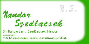 nandor szedlacsek business card
