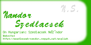 nandor szedlacsek business card